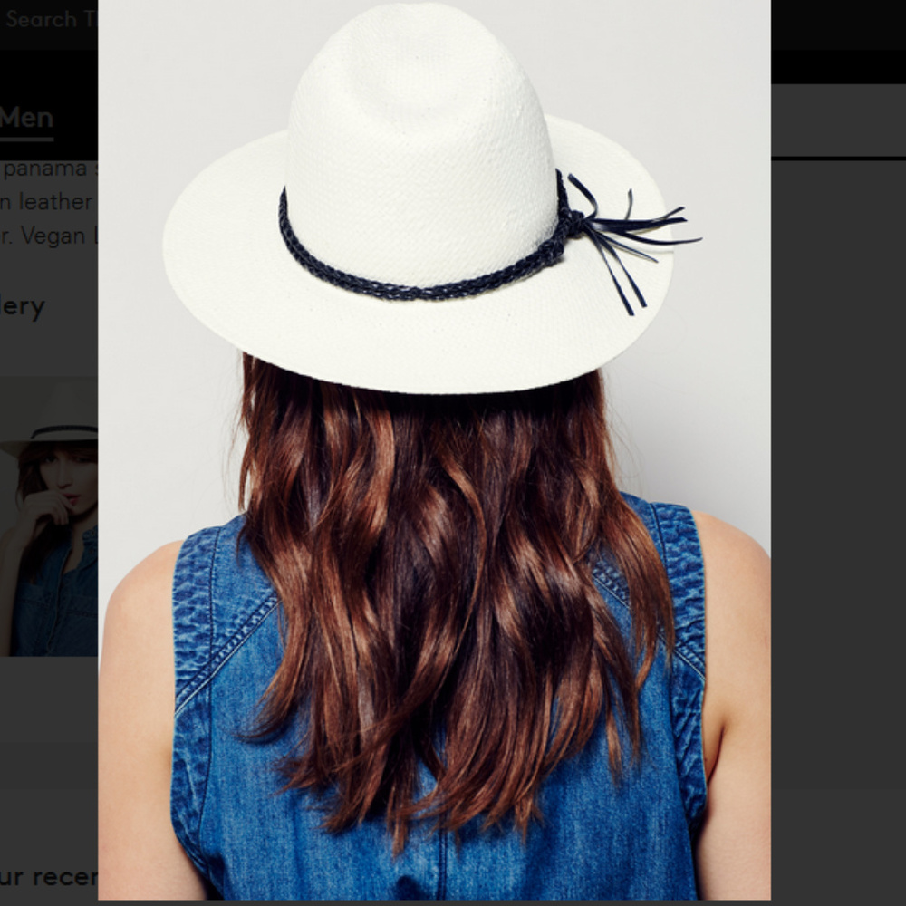 NWOT Free People White carmel hat - Picture 2 of 8